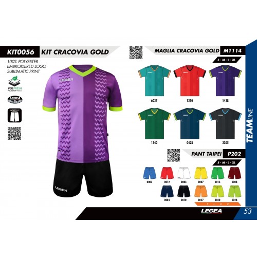 LEGEA KIT CRACOVIA GOLD